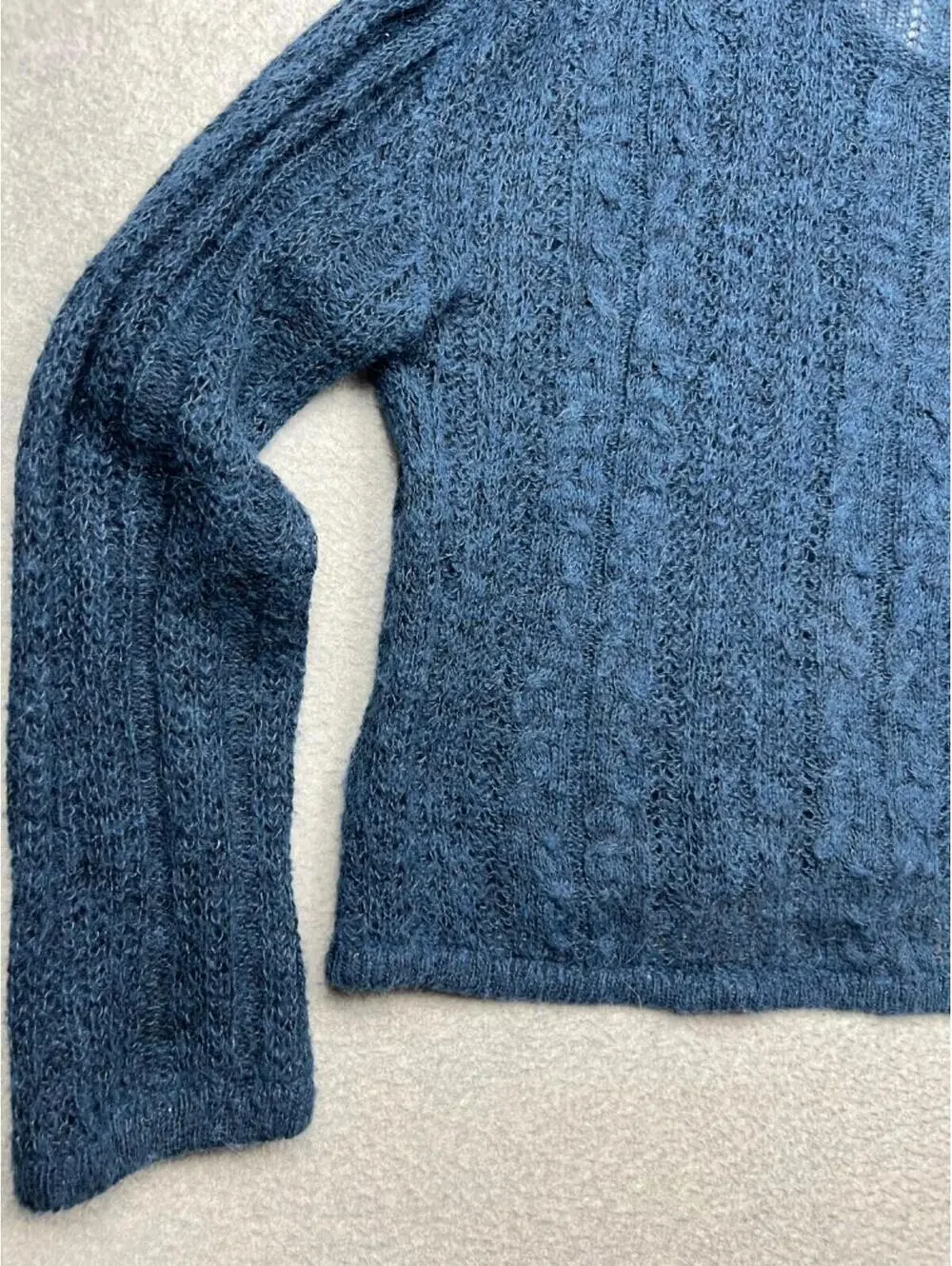 Free People Cosmos Oversized Open Knit Fuzzy Pullover Sweater Womens M Boho Chic